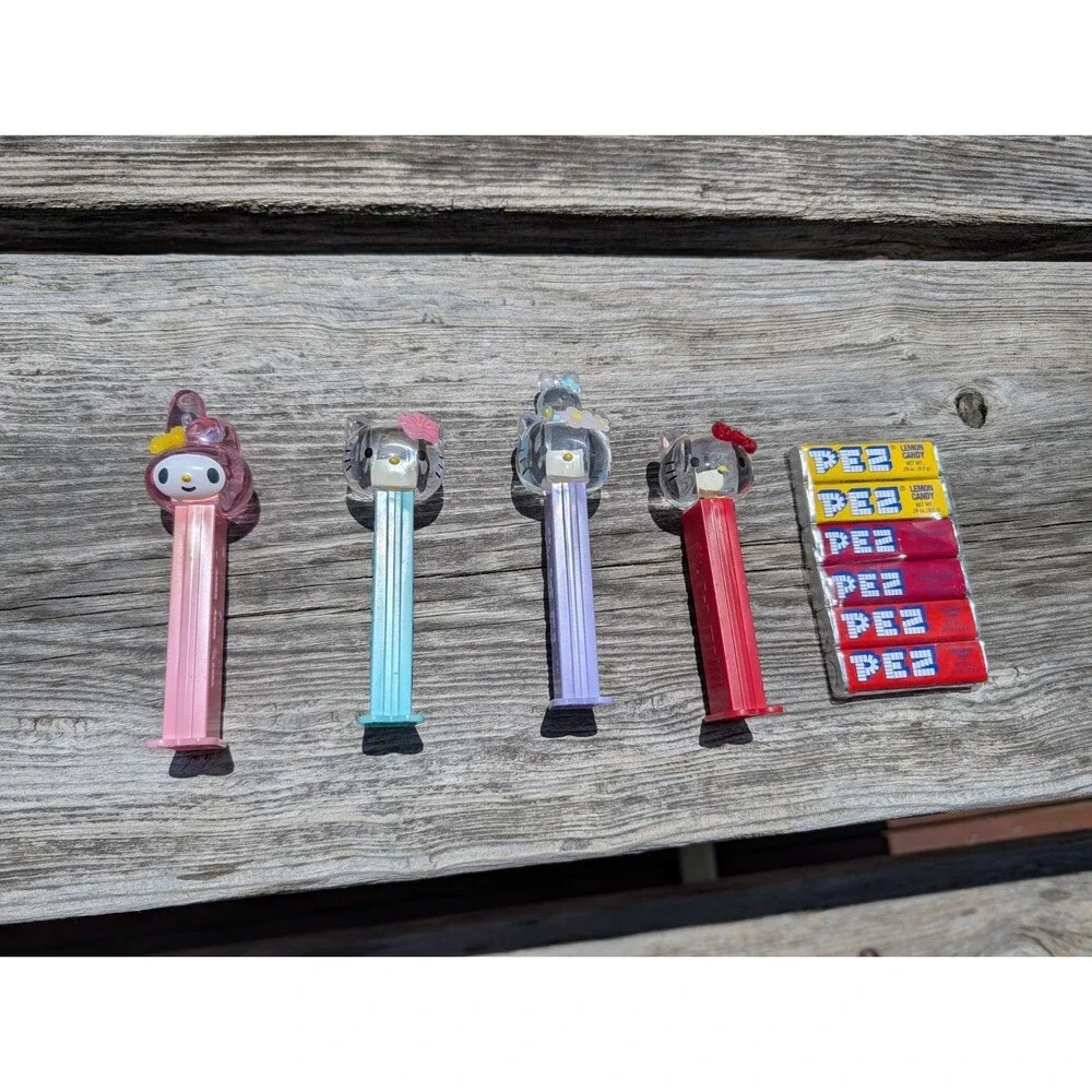 Sanrio Hello Kitty & My Melody PEZ Dispensers Lot of 4 w/ Candy Refills New
